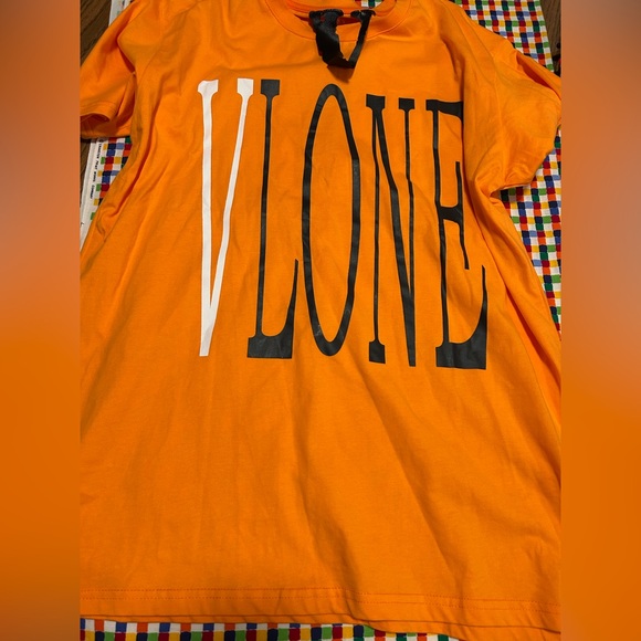 VLONE Vibrant Orange Tee with Black Accents - Picture 1 of 3
